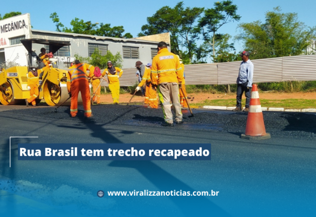 Rua Brasil tem trecho recapeado