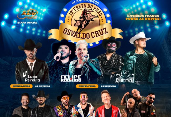 Começa hoje a 13ª Festa do Peão de Osvaldo Cruz