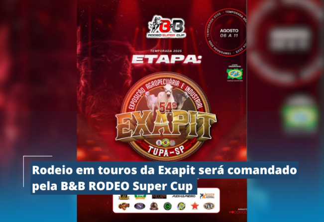 Rodeio em touros da Exapit será comandado pela B&B RODEO Super Cup 
